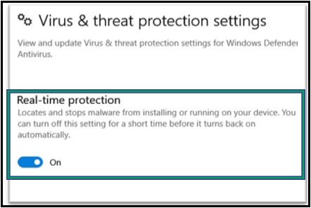 real time protection keeps turning off